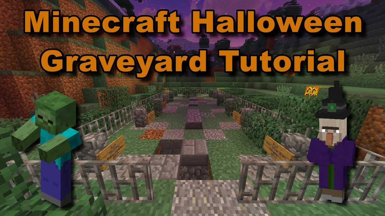  Minecraft Halloween Graveyard  Tutorial YouTube