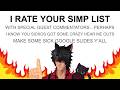 【Professor Talks】I rate and grade YOUR simp lists (part 2)