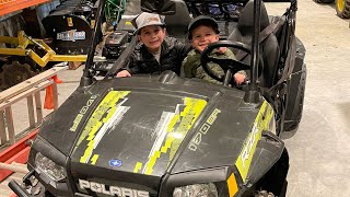 The boys get a Polaris RZR 170 for Christmas and we go for a ride