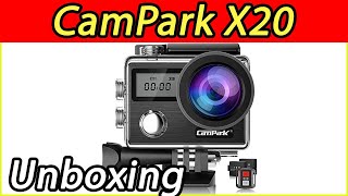 Unboking videocamera action cam CamPark x20 4k con doppio display