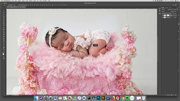 How to photoshop a newborn into a newborn digital background/composite tutorial - Cherry Blossom bed