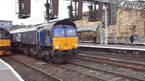 The Direct Rail Services Short CONVOY is Movement Locos are Class 66 & 68 was leaves at Carlisle.