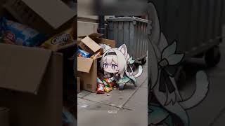 Firefly Kitty rummaging through the trash 🗑️🐱#honkaistarrail #firefly #shorts #cute