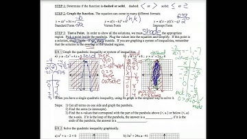 5.7 Graphing Quadratic Inequalities and Systems