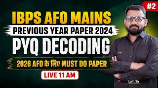 IBPS AFO Mains | Previous Year Question Paper | IBPS AFO Mains Preparation | IBPS AFO 2026