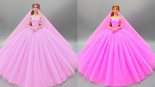 Barbie Doll Makeover Transformation ~ DIY Miniature Ideas for Barbie ~ Wig, Dress, Faceup, and More!