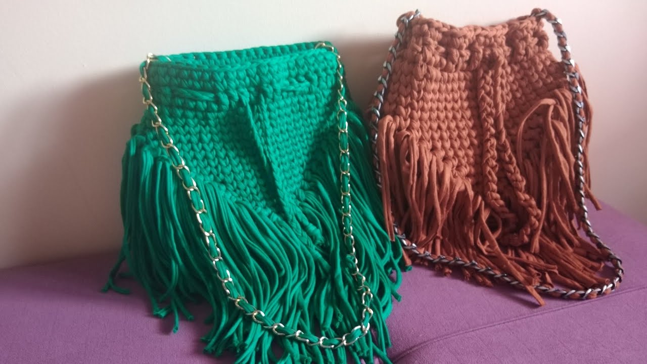 Penye ipten #püsküllü #çanta modeli ve #yapılışı #penyeip #crochet # ...