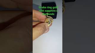 snake ring gold 18kt-anello serpente oro 18kt zaffiri e diamanti