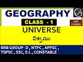 Geography class 1  universe in telugu  upsc  appsc  tspsc  ssc  si