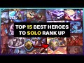 Top 15 Best Heroes To Solo Rank Up (Updated) | MLBB