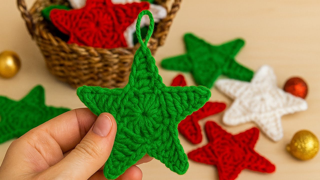 🎄⭐ EASY Crochet CHRISTMAS Star Ornament Tree Ornament 😍 Crochet Easy Pattern ⭐✨