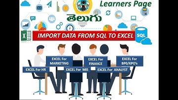 EXCEL  IN TELUGU:  IMPORT DATA  FROM SQL TO EXCEL
