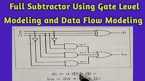 |Full Subtractor in Gate Level Modeling and Data Flow Modeling in Telugu || DLD through Verilog HDL|