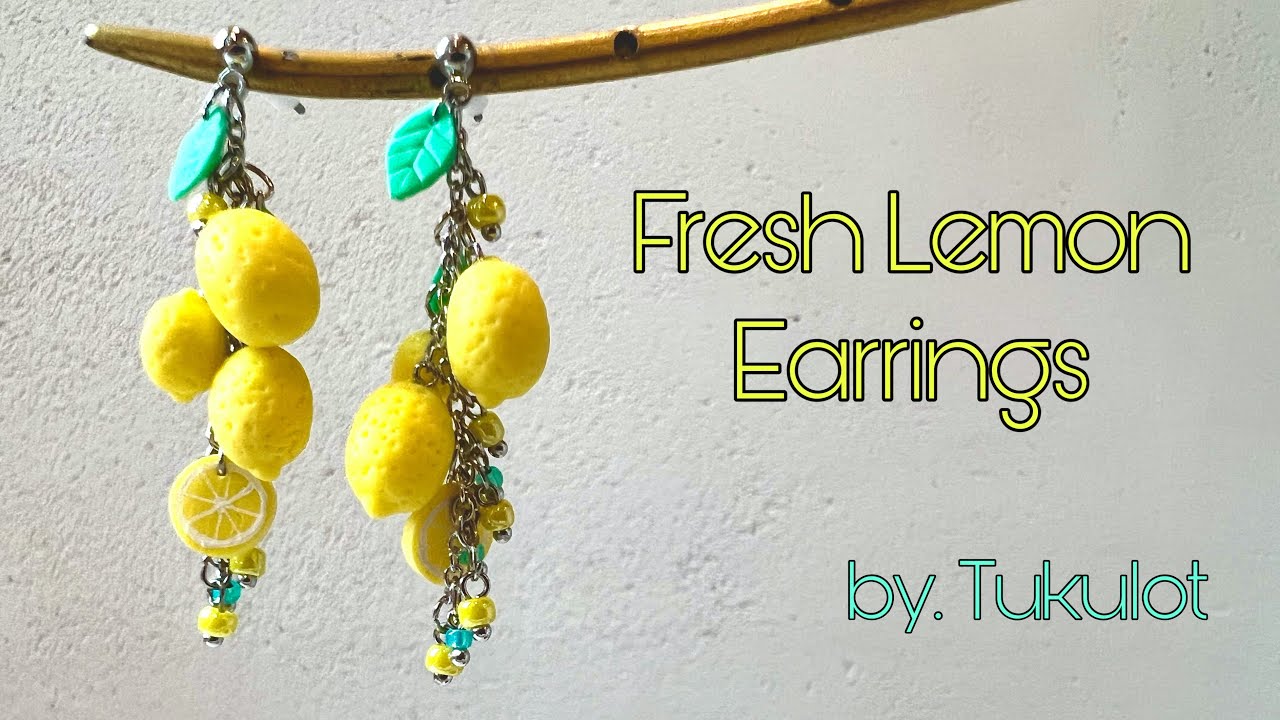 PlasticClay】爽やかレモンを耳元に🍋「Fresh Lemon Earrings