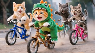 Download Lagu Kitten Carefully Repairs His Broken Bicycle by Himself — A Heartwarming Story 🐱🚲💖 MP3