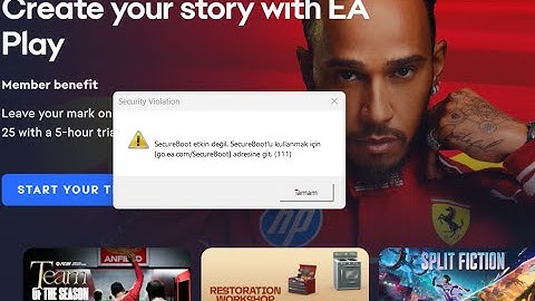 secure boot etkin değil çözümü