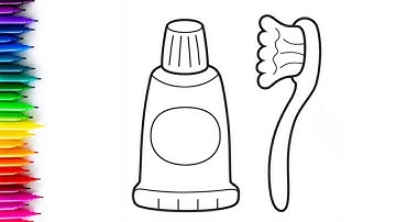 How to Draw a Toothpaste and Toothbrush | Easy Drawing for Kids & Beginners