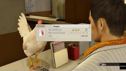 YAKUZA 0 - Kiryu Wins a Chicken in Bowling Challenge