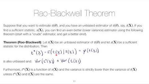 STAT 4520 Unit #5: The Rao-Blackwell theorem and proof