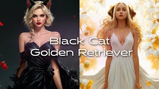 Black Cat and Golden Retriever Theory in relationships -  Embracing Dark Feminine Energy