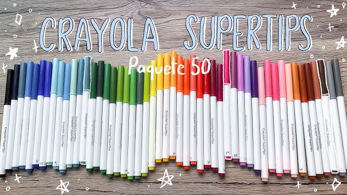 Crayola Supertips 100 pack swatches  Plumones, Tutorial de letras, Titulos  bonitos para apuntes