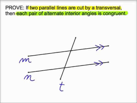 Flow Proof Parallel Lines Imply Congruent Alternate Interior Angles