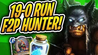 100% (19-0) WINSTREAK! | F2P/Budget Hunter 1160 Dust Ladder Climb | Rise of Shadows | Hearthstone