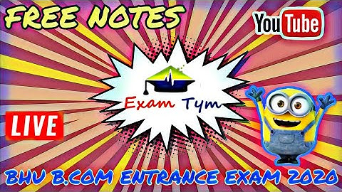 Free notes || Bhu B.com entrance exam 2020 || FSA || Examtym🔥🔥