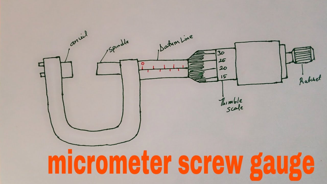 Draw a Neat and Labelled Diagram of a Screw Gauge Name Its Main Parts and  State Their Functions  Physics  Shaalaacom