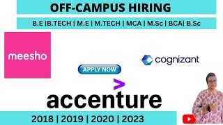 Mass Hiring|| Meesho || Cognizant || Accenture || 2020-2022 batch||Apply fast||ALl branches