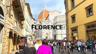 [4K]🇮🇹 Walking Tour of Florence : Piazza San Lorenzo⛪ Central Market, Trattoria Zà Zà🥩🍷 Apr. 2023