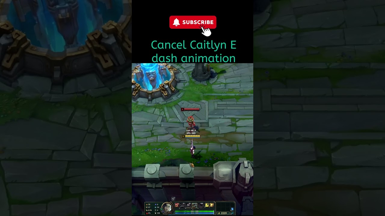 League of legends Cancel Caitlyn E dash animation 