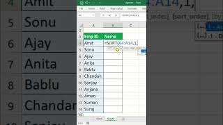 How to use sort Formula in excel #computer  #excel #exceltips #exceltricks