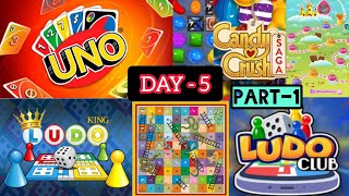 Day- 5🔥Part-1😍Ludo King, Uno,Candy Crush Saga,Ludo club ,Snakes & Ladders Gameplay 🔴 LIVE Stream Now screenshot 4