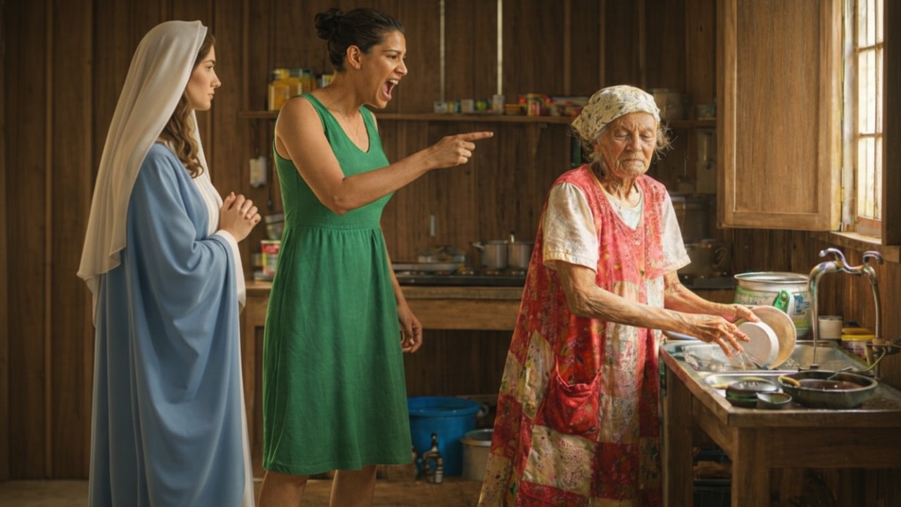 “Eres una vieja pobre” — le dijo la hija a su madre… hasta que la Virgen María le dio una lección.