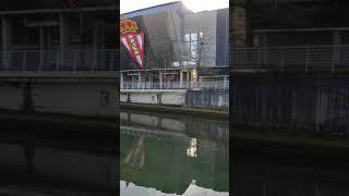 Reflejos del Molinón a orillas del Piles , Gijón, Asturias.