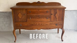 Restoring A Free Antique Oak Sideboard/Buffet | Wood Furniture Repair & Refinishing