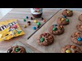 Cookies aux M&amp;m&#39;s /délicieux /pour un goûter de dernière minute.