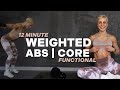 12 min weighted core workout  functional  fun  db or kettlebell  easier modifications