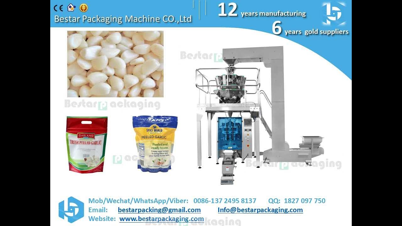 Automatic Peeled Garlic Raw garlic Pouch Filling Sealing Multihead Weigher Packing Machine