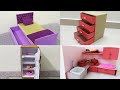 DIY Miniature/Barbie doll house furniture/dollhouse things/mini bed, cupboard, dressing table, etc.