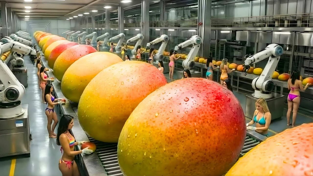 Mango Processed Inside a Mango Processing Factory: Dried Mango & IQF Frozen Mango (Full ...