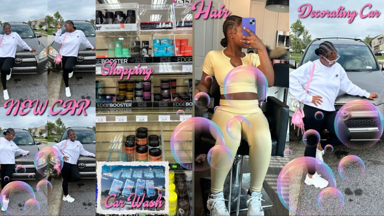 FIRST CAR AT 19 + DECORATE MY CAR W/ME + HAIR + CAR WASH + RUNNING ARRONS & MORE #firstcar #newcar