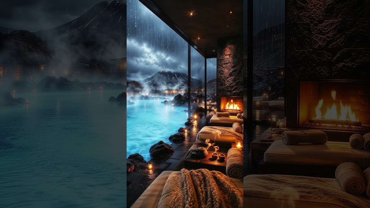 Cozy Geothermal Spa Rain Ambience for Deep Relaxation