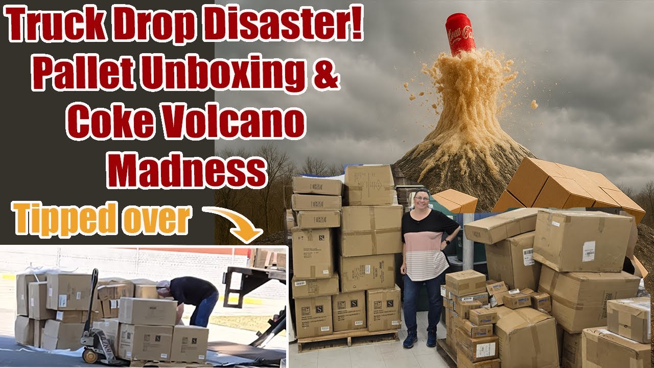Truck Drop Disaster! Pallet Unboxing & Coke Volcano Madness
