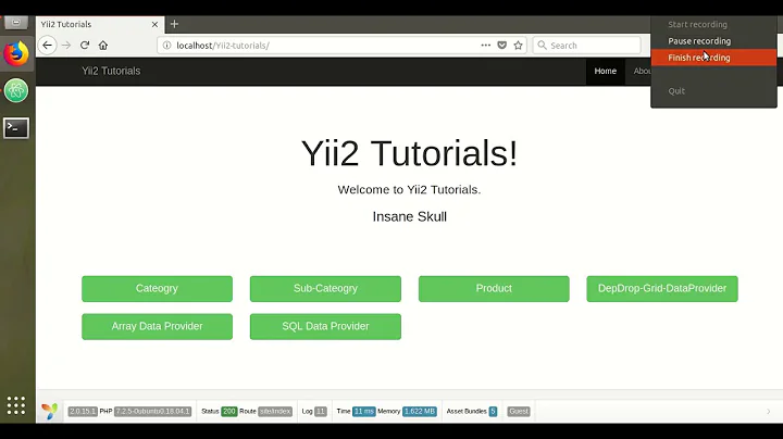 Yii2 Gridview with SQL Data Provider