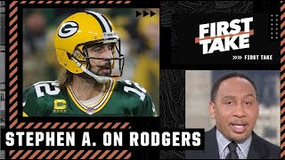Reacting to Aaron Rodgers’ response on whether he loves being with the Packers | First Take