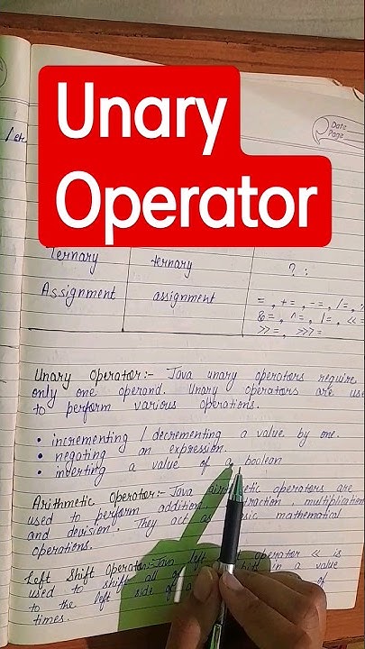 Unary Operator in java | Operators in java - YouTube