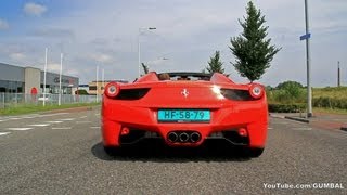 Ferrari 458 Spider - CRAZY Fly By and Acceleration SOUNDS!!