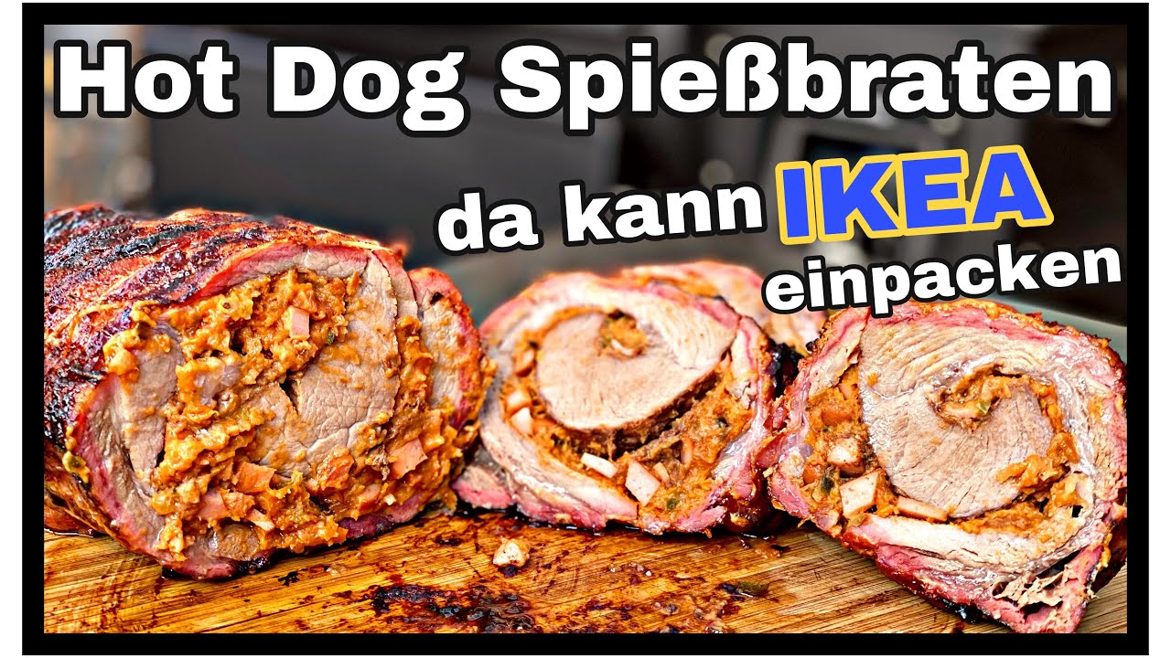 Hot Dog Spießbraten vom Grill